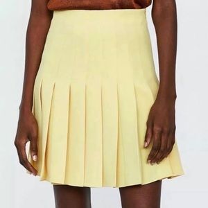 NWT - ZARA Box Pleat Mini Skirt - Yellow